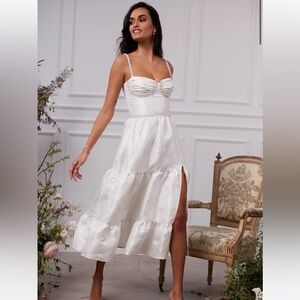V Chapman Lorenza White Dress NWT